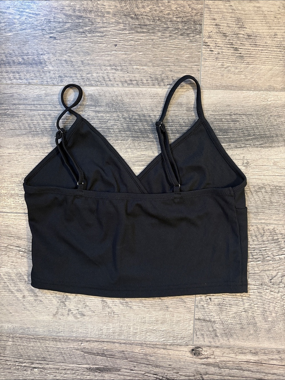 Black Ribbed Tank Top - Picture 4 of 5